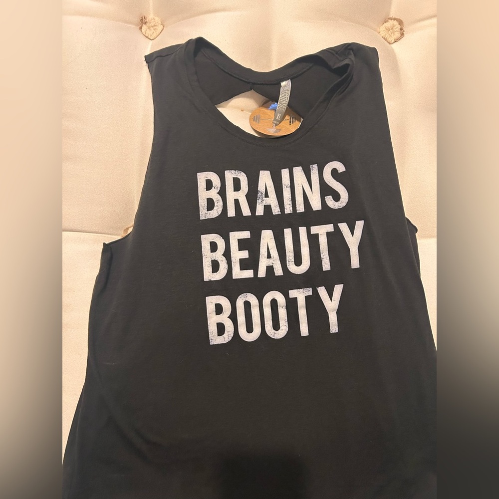 Active USA Black Muscle Tee with White Text